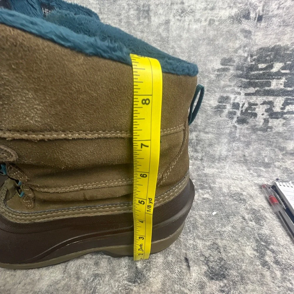 The North Face Womens 10 Chilkat III Winter Boots Brown Tan Leather Rubber
